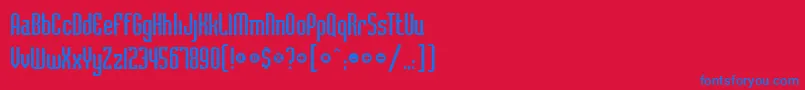 フォントBadlocicg – 赤い背景に青い文字