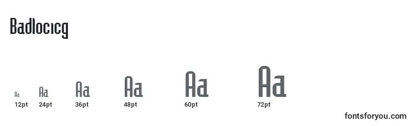 Badlocicg Font Sizes