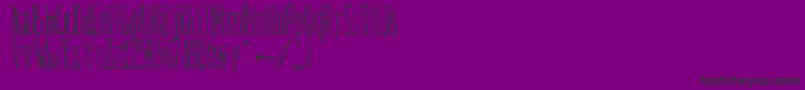 Czcionka BelisaPlumillaManual – czarne czcionki na fioletowym tle