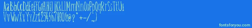 BelisaPlumillaManual Font – Green Fonts on Blue Background