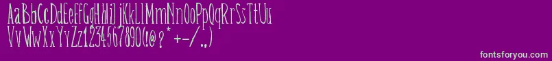 BelisaPlumillaManual Font – Green Fonts on Purple Background