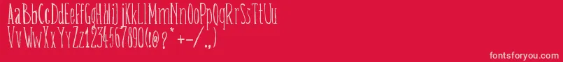 BelisaPlumillaManual Font – Pink Fonts on Red Background