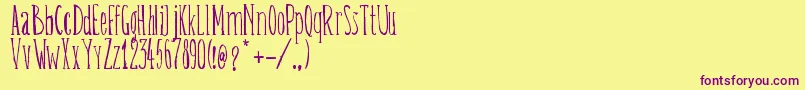 Шрифт BelisaPlumillaManual – фиолетовые шрифты на жёлтом фоне