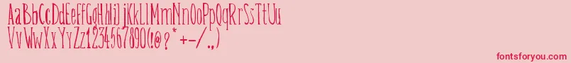 BelisaPlumillaManual-Schriftart – Rote Schriften auf rosa Hintergrund