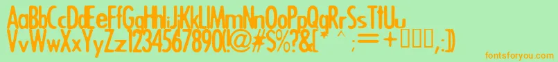 Trigger ffy Font – Orange Fonts on Green Background