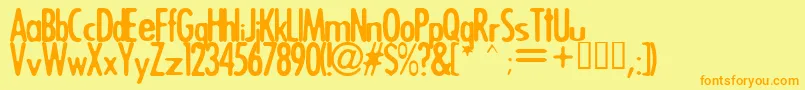 Trigger ffy Font – Orange Fonts on Yellow Background