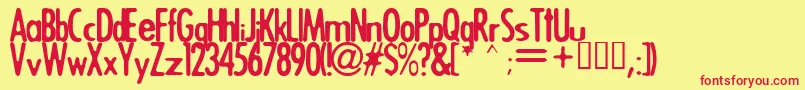 Trigger ffy Font – Red Fonts on Yellow Background