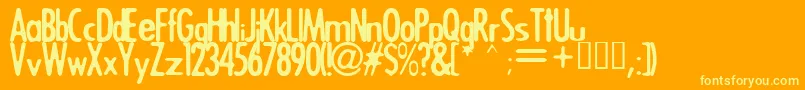 Trigger ffy Font – Yellow Fonts on Orange Background