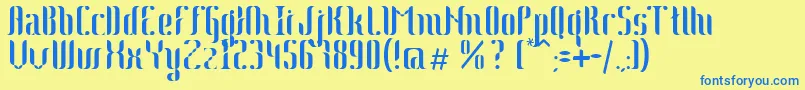 Johanna Font – Blue Fonts on Yellow Background