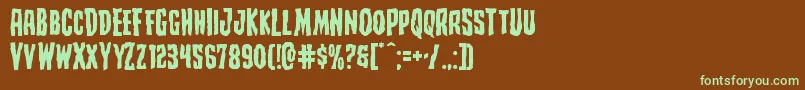 Creepycrawlersexpand Font – Green Fonts on Brown Background