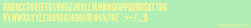 Creepycrawlersexpand Font – Yellow Fonts on Green Background