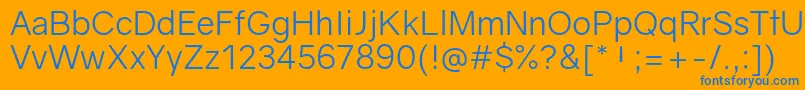 GravityBook Font – Blue Fonts on Orange Background