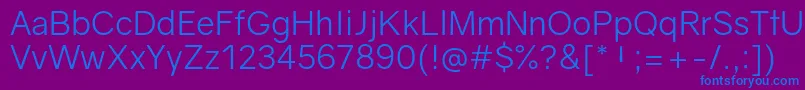 フォントGravityBook – 紫色の背景に青い文字