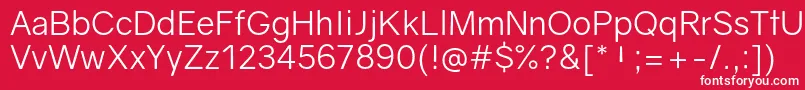 フォントGravityBook – 赤い背景に白い文字