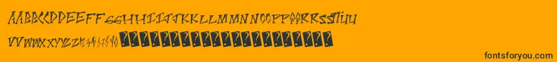 Scratchpoint-Schriftart – Schwarze Schriften auf orangefarbenem Hintergrund