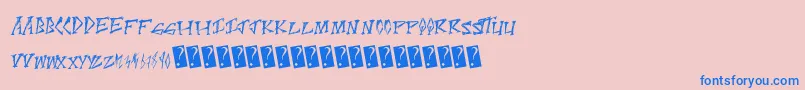 Scratchpoint Font – Blue Fonts on Pink Background