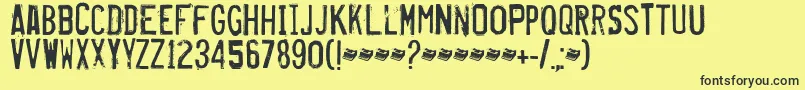 フォントMisproject – 黒い文字の黄色い背景
