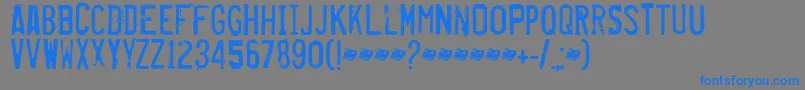 フォントMisproject – 灰色の背景に青い文字