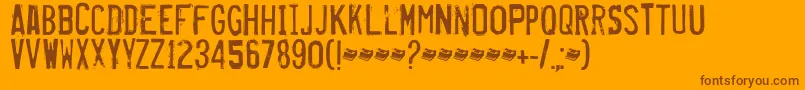 Misproject-fontti – ruskeat fontit oranssilla taustalla