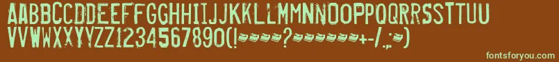 Misproject-fontti – vihreät fontit ruskealla taustalla