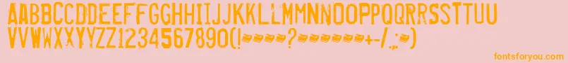 Misproject-fontti – oranssit fontit vaaleanpunaisella taustalla