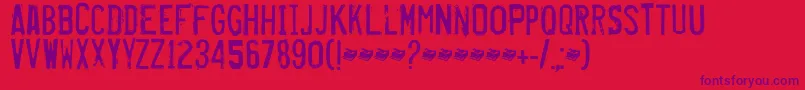 Misproject Font – Purple Fonts on Red Background