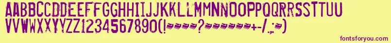 Misproject-Schriftart – Violette Schriften auf gelbem Hintergrund
