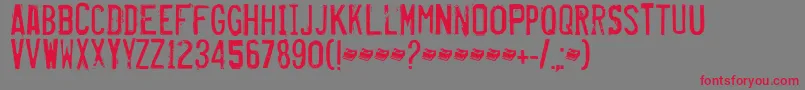 Misproject Font – Red Fonts on Gray Background