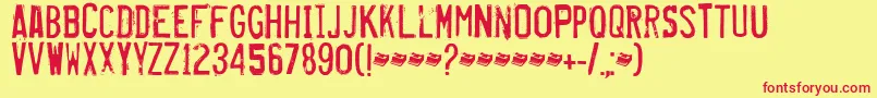 Misproject Font – Red Fonts on Yellow Background