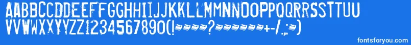 フォントMisproject – 青い背景に白い文字