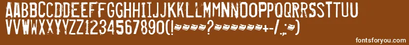 Misproject-Schriftart – Weiße Schriften auf braunem Hintergrund