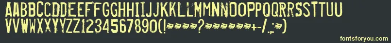 Misproject-fontti – keltaiset fontit mustalla taustalla