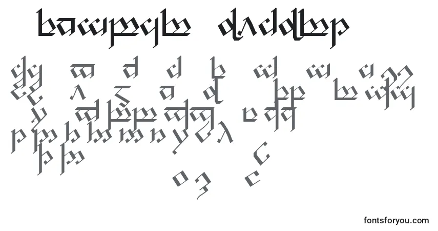 Czcionka TengwarNoldor1 – alfabet, cyfry, specjalne znaki
