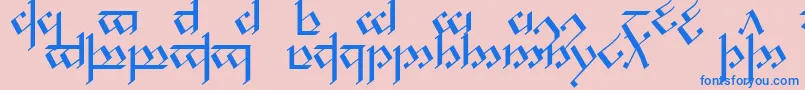 フォントTengwarNoldor1 – ピンクの背景に青い文字