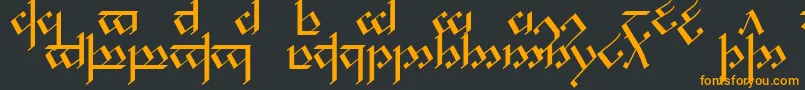 フォントTengwarNoldor1 – 黒い背景にオレンジの文字