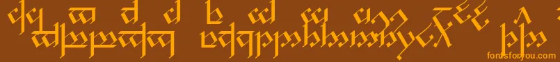 TengwarNoldor1 Font – Orange Fonts on Brown Background