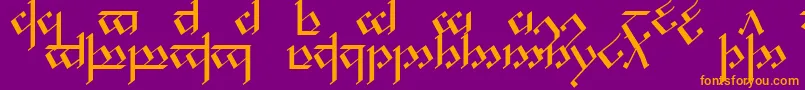 フォントTengwarNoldor1 – 紫色の背景にオレンジのフォント