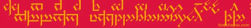 フォントTengwarNoldor1 – 赤い背景にオレンジの文字