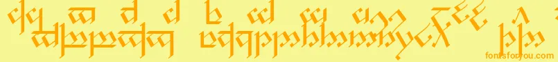 TengwarNoldor1 Font – Orange Fonts on Yellow Background