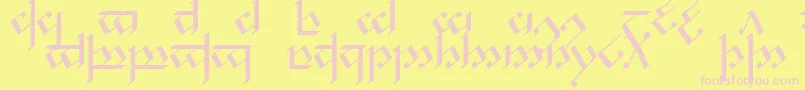 TengwarNoldor1 Font – Pink Fonts on Yellow Background