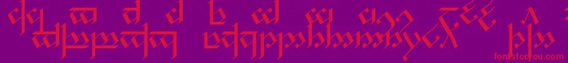 TengwarNoldor1-Schriftart – Rote Schriften auf violettem Hintergrund