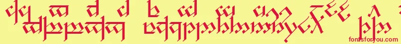 TengwarNoldor1-fontti – punaiset fontit keltaisella taustalla