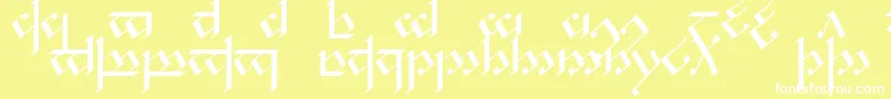 TengwarNoldor1 Font – White Fonts on Yellow Background