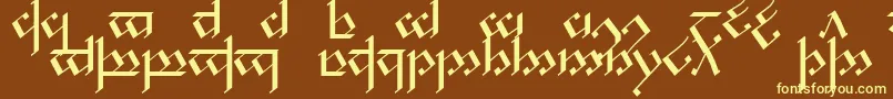 TengwarNoldor1 Font – Yellow Fonts on Brown Background