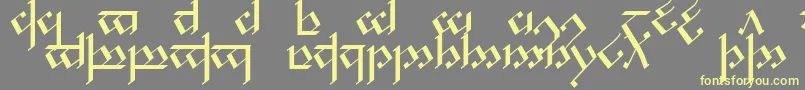 TengwarNoldor1-Schriftart – Gelbe Schriften auf grauem Hintergrund
