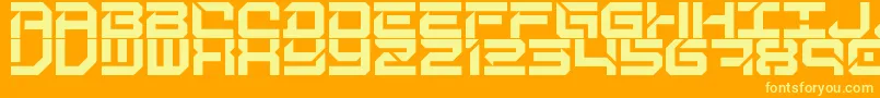 DigitalDesolationAlternate Font – Yellow Fonts on Orange Background