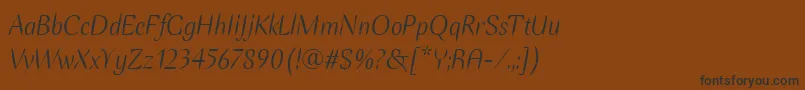 EllipseItcItalic Font – Black Fonts on Brown Background
