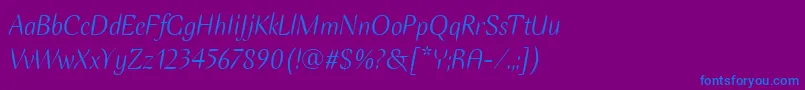 EllipseItcItalic Font – Blue Fonts on Purple Background