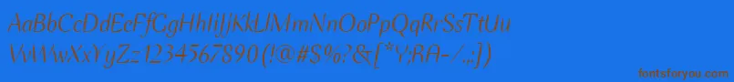 EllipseItcItalic Font – Brown Fonts on Blue Background