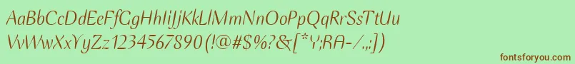 EllipseItcItalic Font – Brown Fonts on Green Background